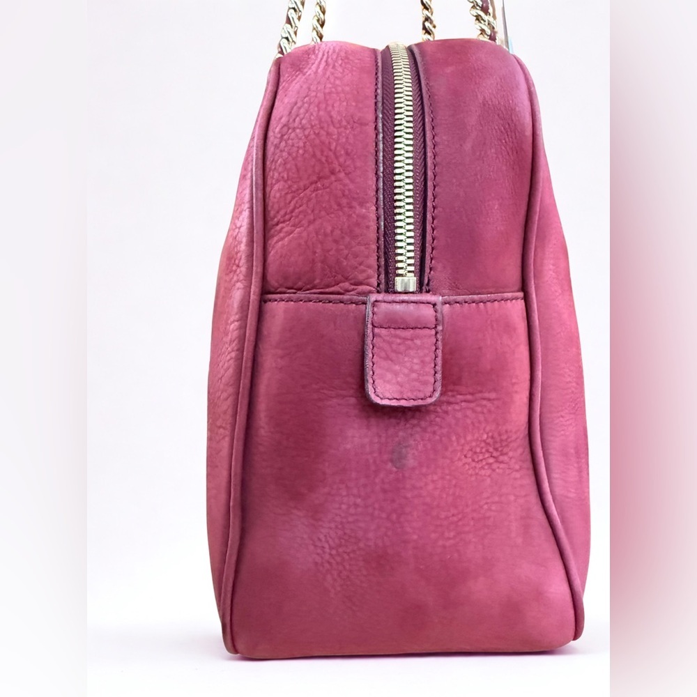 GUCCI Limited Edition Soho Chain Shoulder Bag - Burgundy Nubuck Suede -with COA - Picture 10 of 16